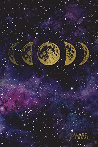 Galaxy Journal: Dot Grid Gold Moon Phases Composition Notebook for Note Taking. Journaling. Doodling. School or Work | Pocket (6 x 9) Soft Matte Cov