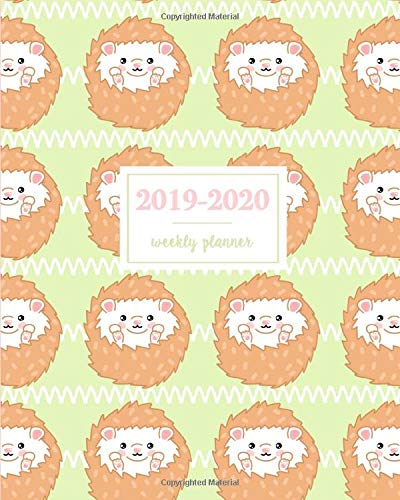 2019-2020 Weekly Planner: Cute Baby Hedgehog Green. Weekly and Monthly Standard Professional Calendar | 1 July 2019 - 31 December 2020