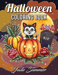 Halloween Coloring Book: An Adult Coloring Book with Beautiful Flowers. Adorable Animals. Spooky Characters. and Relaxing Fall Designs