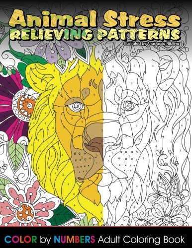 Animal Stress Relieving Patterns Color by Number Adult Coloring